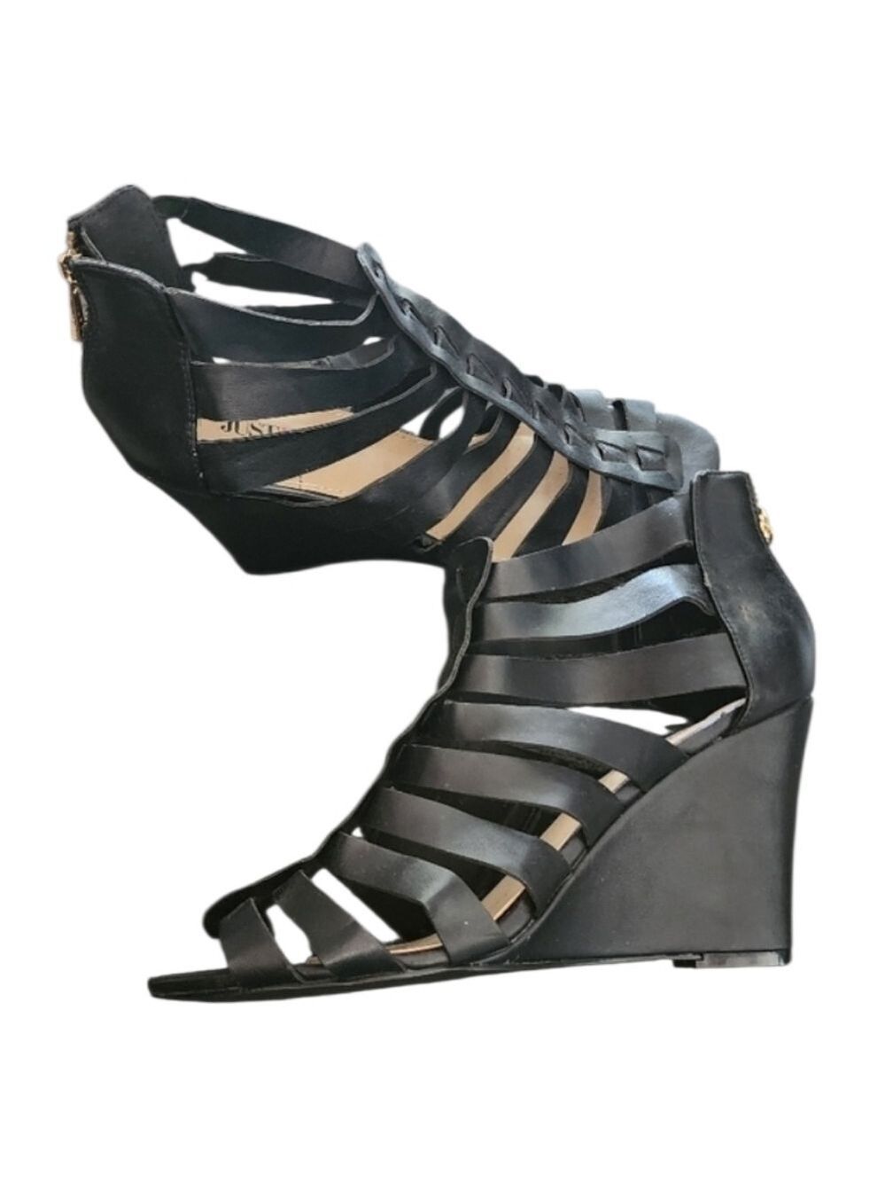 JustFab Black Strappy Heels NWOT